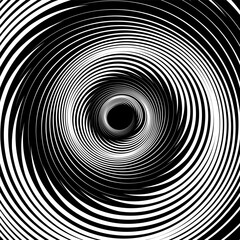 Vortex Swirl Movement. Abstract Textured Black and White Background.