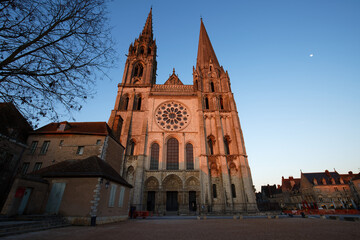 Fototapeta premium The Our Lady of Chartres cathedral is one of the most visited tourist destination in France.
