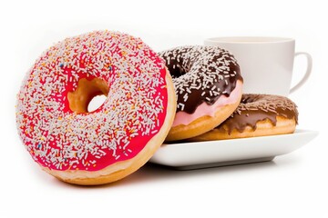 donut with sprinkles isolated