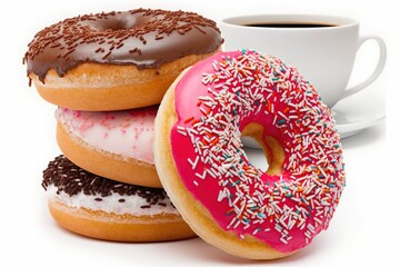 donut with sprinkles isolated