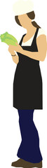 Silhouette Woman Standing Apron 1