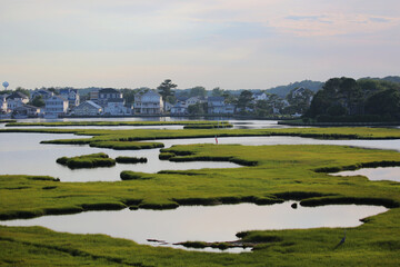 Overlooking the wetland at Assawoman Bay and Fenwick Island, Delaware, USA
 - obrazy, fototapety, plakaty