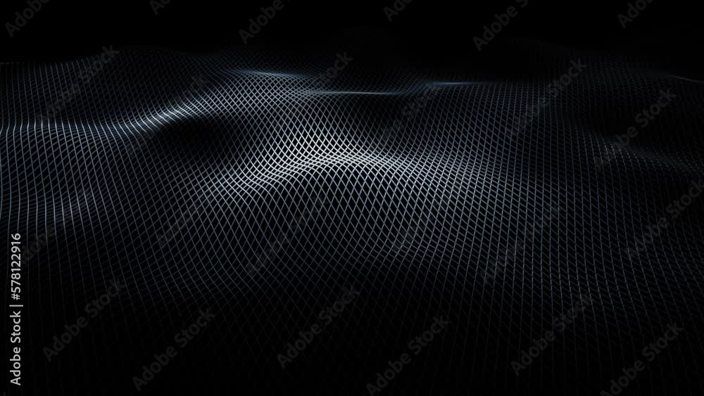 Wall mural wave grid lines pattern seamless looping background.