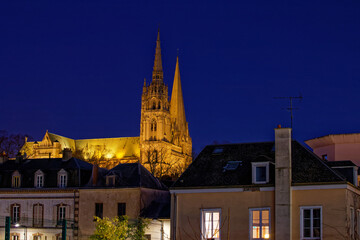 Fototapeta premium The Our Lady of Chartres cathedral is one of the most visited tourist destination in France.