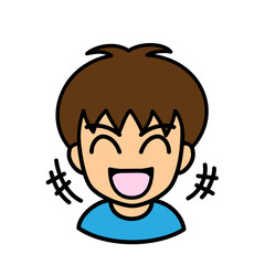 ブログで使えるアイコン　ベクター版　男性01ショートカット　笑顔
