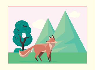 fox animal in landscape