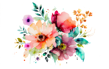 Watercolor illustration of flowers