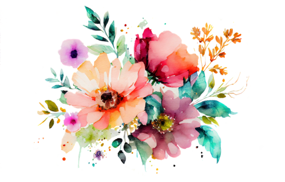 Watercolor illustration of flowers - Powered by Adobe