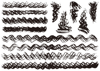 Fototapeta premium 筆で書いた波の素材集