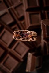 macaron with chocolate and coffee