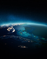Fototapeta na wymiar Caribbean Atlantic from space