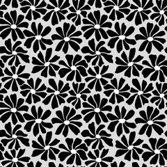 Groovy daisy flower seamless pattern. Cute hand drawn floral background.
