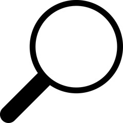 Simple Magnifying Glass Search or Zoom Symbol Icon. Vector Image.