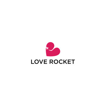 Love rocket logo design vector.eps