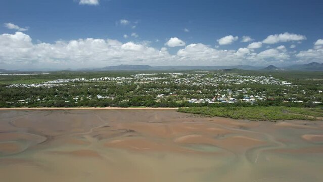 Spectacular aerial footage of Bushland Beach Townsville Queensland, Australia
