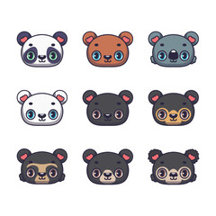 Collection of eight different cute bears and a koala © agnessz