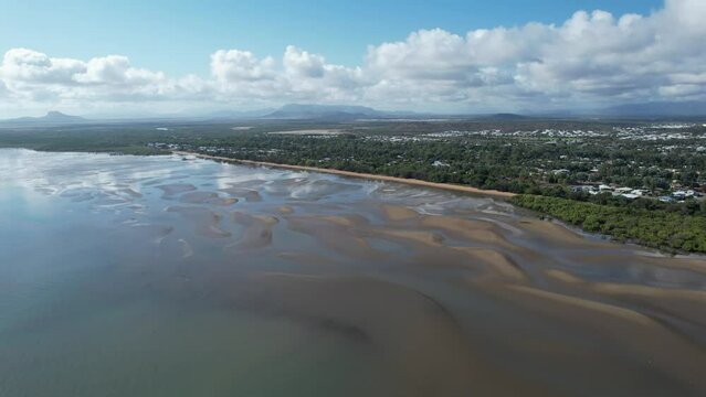 Spectacular aerial footage of Bushland Beach Townsville Queensland, Australia