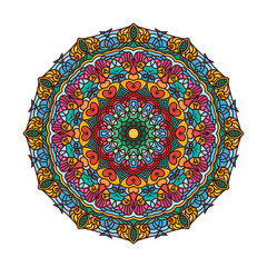 Complex colorful mandala pattern design