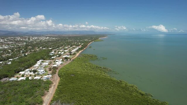 Spectacular aerial footage of Bushland Beach Townsville Queensland, Australia
