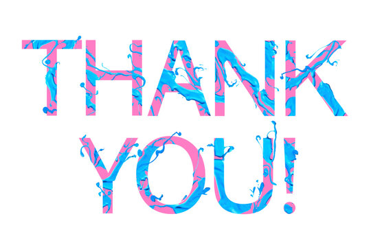 Thank You. Vector words of colorful paint letters