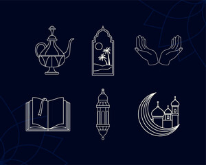 six ramadam kareem icons