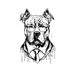 pitbull vector svg