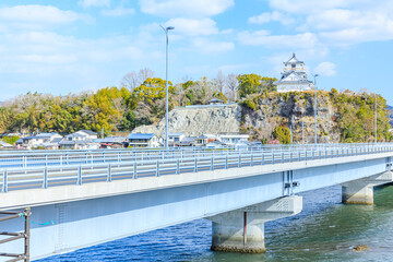 冬の杵築城　大分県杵築市　Kitsuki Castle in winter. Ooita Pref, Kitsuki City.
