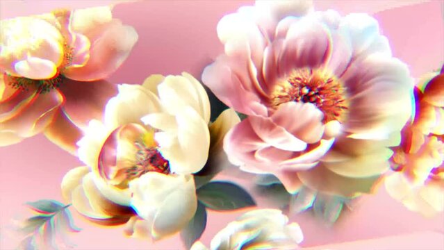 Watercolor flowers, roses, peonies, paisley·