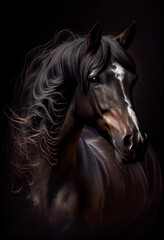 Obraz na płótnie Canvas Magnificent Horse in a Stylishly Dark Photo.; Generative AI
