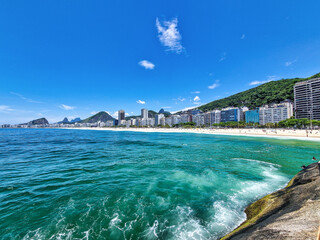Copacabana beach in Rio de Janeiro, Brazil is the most famous beach of Rio de Janeiro