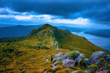 blue hour over the mountains