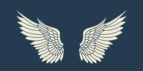 Vector white angel wings design