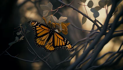 Fotobehang One Monarch Butterfly © Alfred