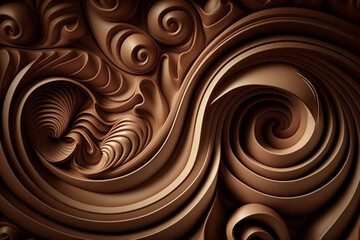 Ai-Generated Decadent Dark Chocolate Swirl: An Artisanal Render of a Rich, Creamy, and Delicious Treat