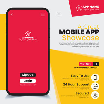 Creative Mobile Apps Promotion Showcase Social Media Post And Web Banner Template, Corporate Business Advertisement Cover Banner Design Layout Template For Your Design