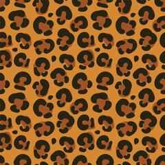 Leopard spots seamless pattern. Vector repeating background. EPS10.
