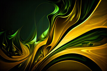 abstract gold emerald background.  Generative AI.