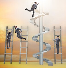 Competition concept with businessman beating competitors