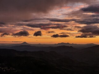 sunset in the mountains
