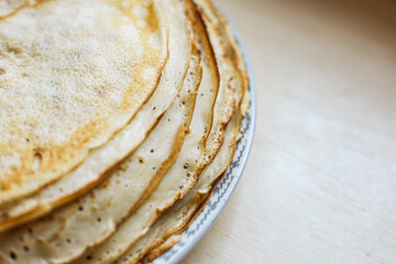pancakes on a plate on the table