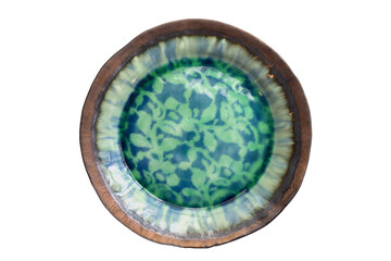 Empty plate on white background.