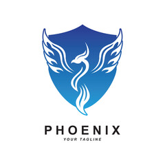 Phoenix logo icon, vector illustration, template design, brand company