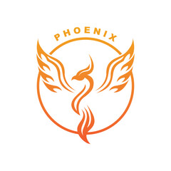 Phoenix logo icon, vector illustration, template design, brand company