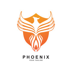 Phoenix logo icon, vector illustration, template design, brand company