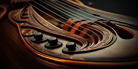 Abwaschbare Fototapete Makrofotografie macro image of musical instrument, concept of Close-up and Detail, created with Generative AI technology