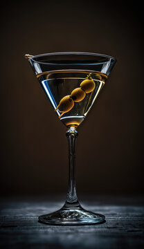 "Classic Martini" - a stylish image of a classic martini with olives