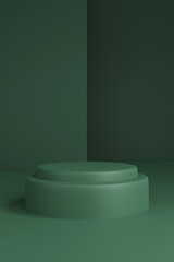 Podium for product display mock up. 3D rendering.