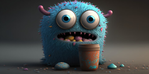 Cute Colorful 3d Monster