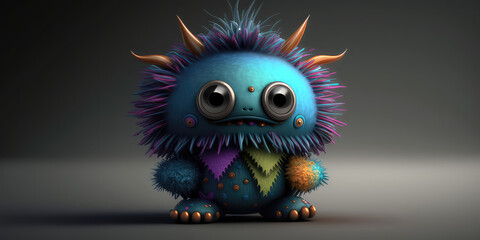 Fototapeta premium Cute Colorful 3d Monster