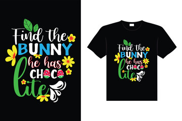 Naklejka premium Easter day typography egg lettering t-shirt design holiday greeting cute bunny vector art